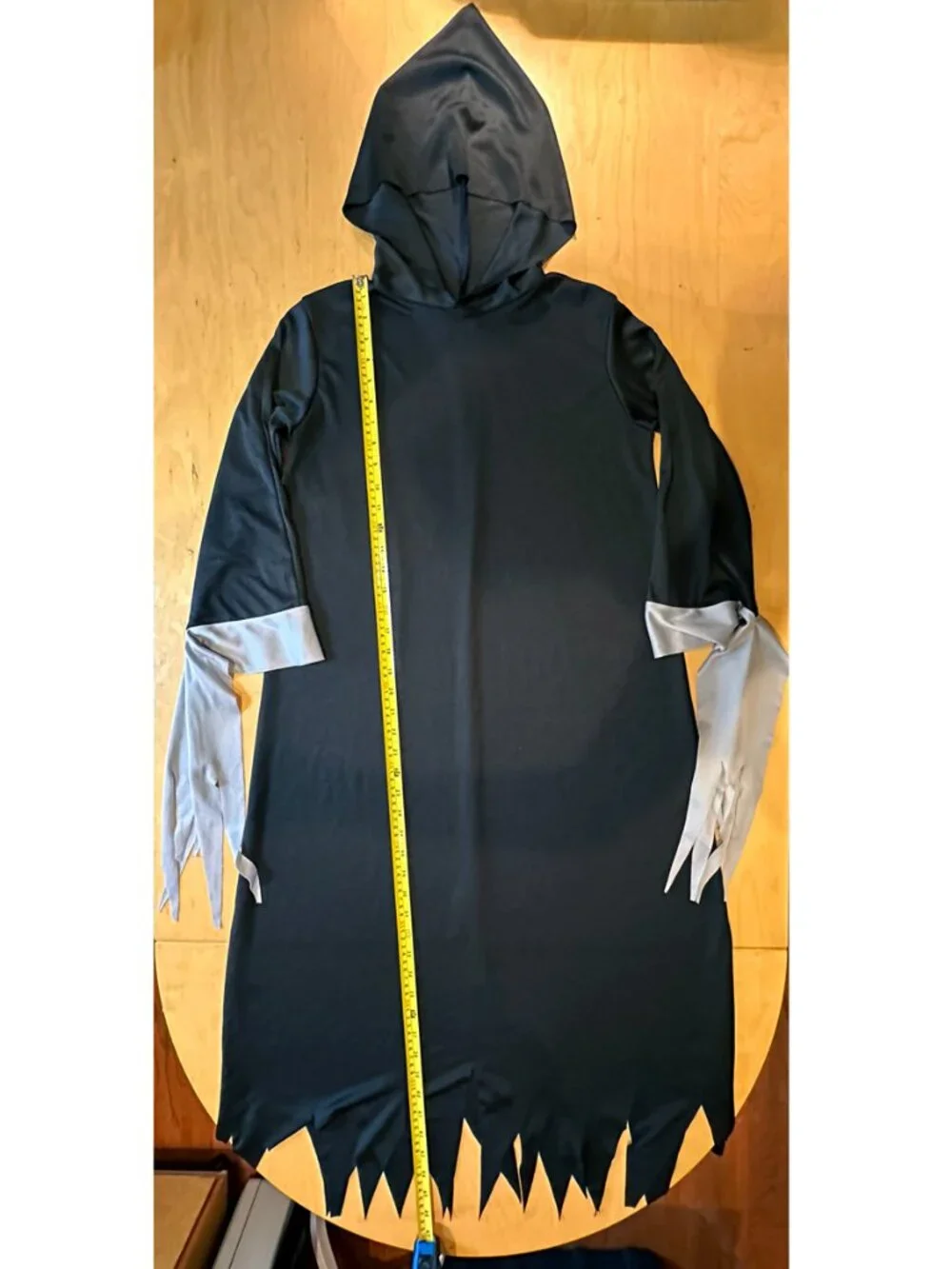 Vintage Grim Reaper Scream Ghoul Hooded Robe Halloween Costume Youth Large - Picture 5 of 7